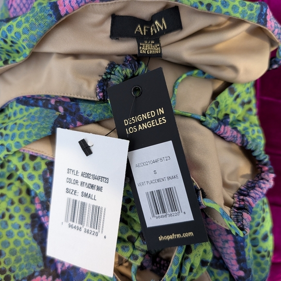 💘 NWT AFRM x REVOLVE Jess Dress in Placement Snake - Picture 6 of 8